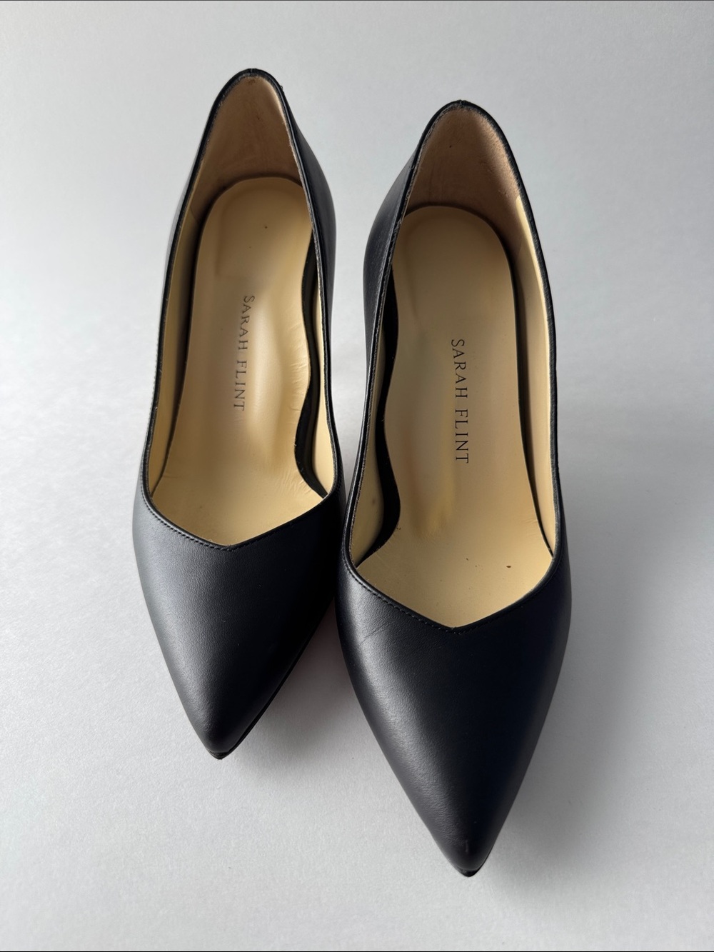 BRAND NEW Sarah Flint Perfect Pump 85 in Black Calf - Classic Pointed-Toe Heel